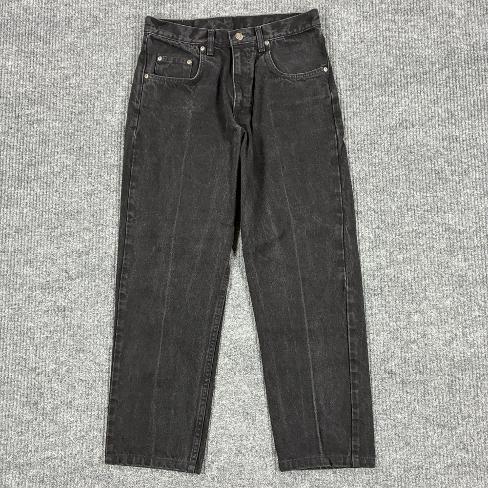 Arizona Jean Co. Straight Jeans Mens Size 32x30 Black Denim Stretch Low Rise